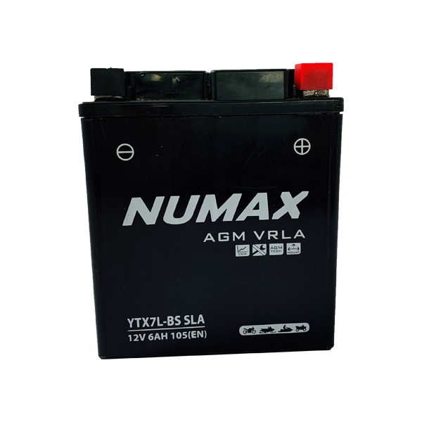 Batterie Numax AGM SLA scellée YTX7L-BS SLA 12 V 6 AH 100 AMPS EN