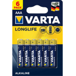 6 piles LR03 / LR3 AAA VARTA LONG LIFE