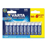 14+ 6 (gratuites) piles LR06/ LR6 AA VARTA LONG LIFE POWER