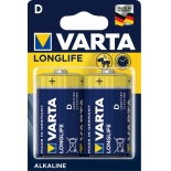 2 piles LR20 D VARTA LONG LIFE sous blister