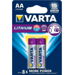 LR6/AA - PILE LITHIUM VARTA 1.5V BLISTER DE 2