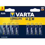 LR03/AAA - VARTA LONG LIFE POWER ALCALINE - BLISTER DE 8