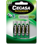 4 piles rechargeables accu Cegasa AAA LR03 1.2V 1000mAH