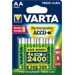 4 piles rechargeables accu VARTA AA LR6 1.2V 1600mAh