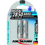 2 piles rechargeables accu ANSMANN AA LR6 1.2V 2850mAH