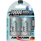 2 piles rechargeables Ansmann D LR20 1.2V 10000mAh