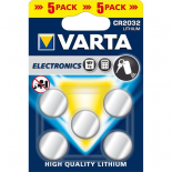 5 piles lithium bouton Varta CR2032