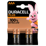 4 piles LR03 AAA Duracell Plus sous blister