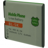 Batterie de tlphone portable pour NOKIA BL-5K 3.7V Li-Ion 1200mAh