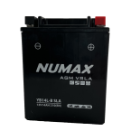 Batterie moto NUMAX NB14L-B2 SLA 12V 14Ah 210A Dimensions: 134x90x166mm et plus  Droite