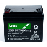 Batterie Plomb étanche Stationnaire et Cyclage Lucas VRLA AGM  LSLC34-12 12V 34Ah.