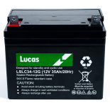 Batterie Plomb Etanche Stationnaire et Cyclage Golf Lucas VRLA AGM  LSLC34-12G 12V 34Ah.