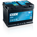 BATTERIE EXIDE AGM L3 12V 70AH 760A 278X175X190 +D EK700