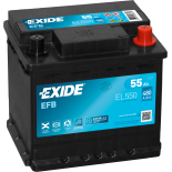 BATTERIE EXIDE EFB L1 12V 55AH 480A 207X175X190 +D EL550