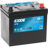 BATTERIE EXIDE EFB D23 12V 60AH 520A 230X173X222 +D EL604