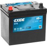 BATTERIE EXIDE EFB D23 12V 60AH 520A 230X173X222 +G EL605