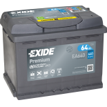 BATTERIE EXIDE PREMIUM L2 12V 64AH 640A 242X175X190 +D EA640