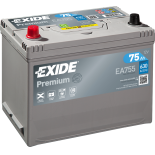 BATTERIE EXIDE PREMIUM D26 12V 75AH 630A 270X173X222 +G EA755