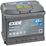 BATTERIE EXIDE PREMIUM LB1 12V 47AH 450A 207X175X175 +D EA472