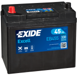 BATTERIE EXIDE EXCELL B24L 12V 45AH 330A 237X127X227 +G EB455