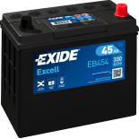 BATTERIE EXIDE EXCELL B24R 12V 45AH 330A 237X127X227 +D EB454