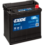 BATTERIE EXIDE EXCELL E2 12V 45AH 330A 220X135X225 +D EB450