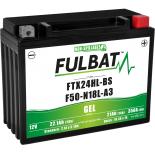 Batterie Fulbat GEL SLA FTX24HL-BS / F50-N18L-A3 GEL 12V 21AH 350 AMPS  205x87x162  + Droite