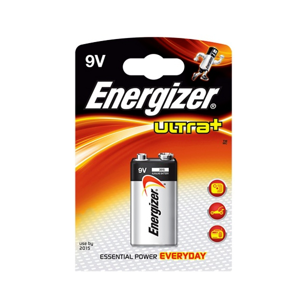 Pile 9V ENERGIZER ULTRA+ alcaline sous blister