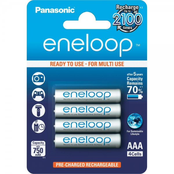 4 piles rechargeables accu PANASONIC ENELOOP LR03 AAA 800mAh