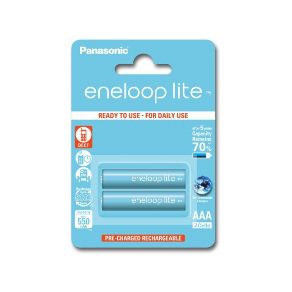 2 batteries de tlphone PANASONIC Eneloop Lite AAA NI-MH 1,2V 600mAh