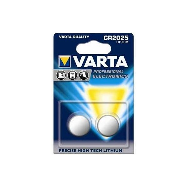 2 piles lithium bouton Varta CR2025