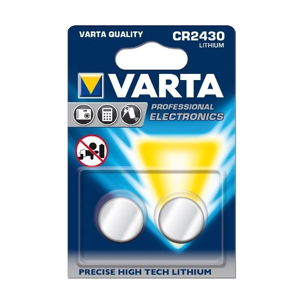 2 piles lithium bouton Varta CR2430