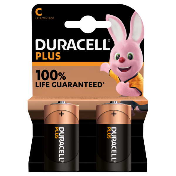 2 piles LR14 C Duracell Plus sous blister