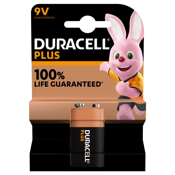 1 pile 6LR61 9V Duracell Plus sous blister