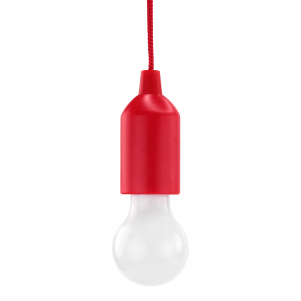 Lampe E27  Led PULL-LIGHT LP1W Rouge avec interrupteur pour clairage autonome + 3 piles AAA