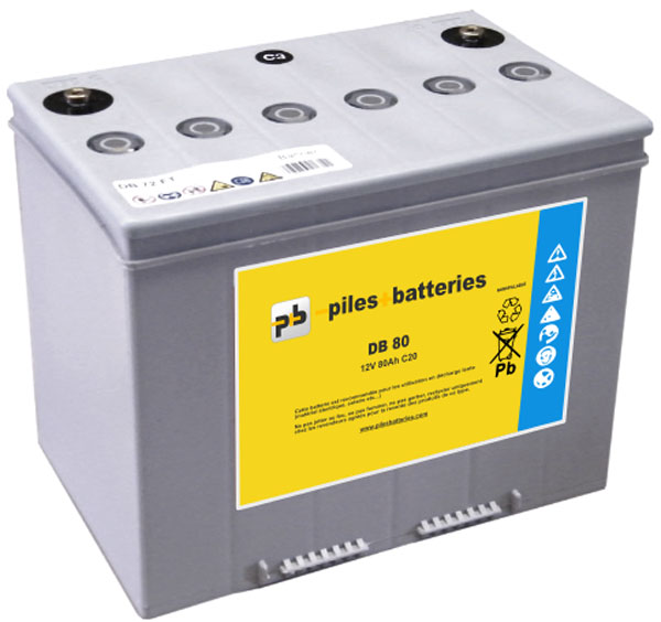 Batterie plomb Gel 12V 80Ah pour fauteuil roulant