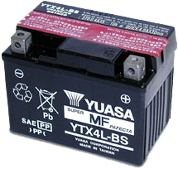 Batterie quad Yuasa YTX4L-BS Etanche 12V / 3Ah