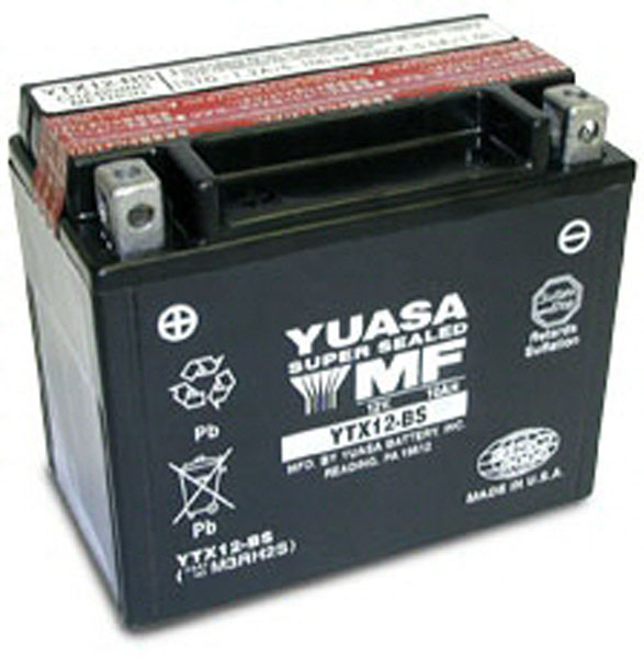 Batterie moto Yuasa YT12B-4 / YT12B-BS Etanche 12V / 10Ah