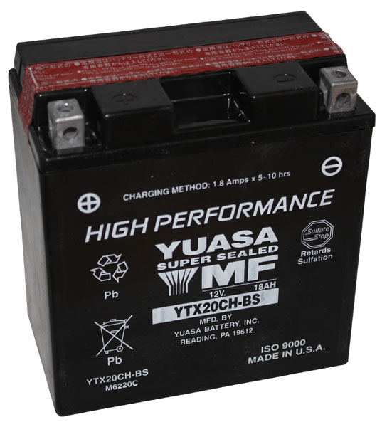 Batterie moto Yuasa YTX20CH-BS Etanche 12V / 18Ah