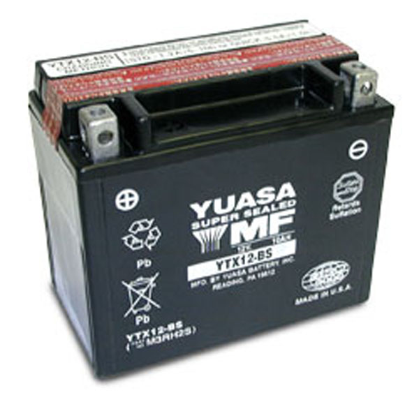 Batterie quad Yuasa YTX12-BS Etanche 12V / 10Ah