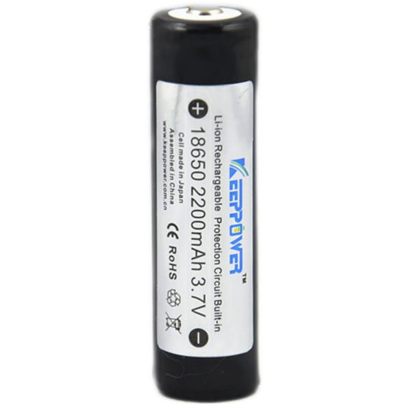 Accu li-ion  LICO / ICR 18650 3.7V 2200mAh Keepower protg