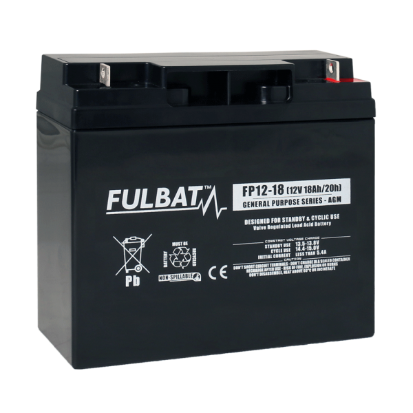 Batterie FULBAT  AGM  plomb Etanche FP12-18 (T3) 12 volts 18 Amps